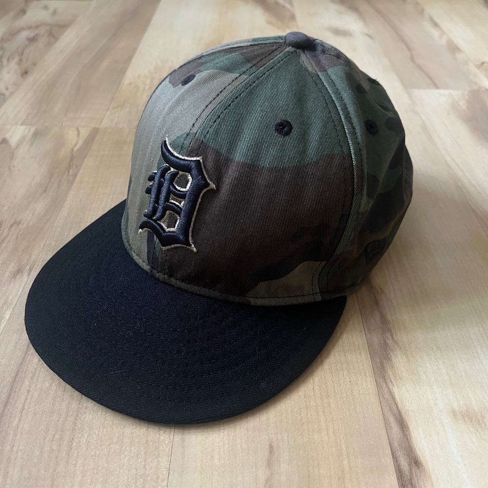 Detroit Tigers Hat Men's One Size Camo Snapback New Era Baseball Green Black